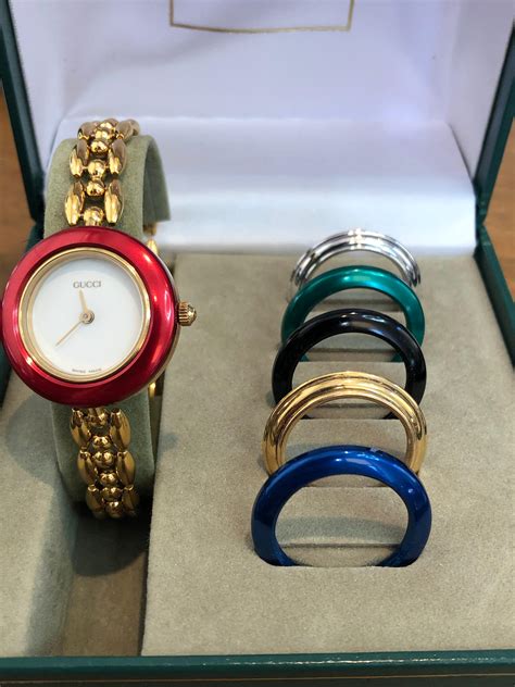 gucci interchangeable bezel watch|gucci watch with changeable bezels.